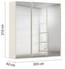Rauch Möbel Kulmbach, Kleiderschrank mit Schwebetüren für Schlafzimmer, Kinderzimmer, Jugendzimmer, Garderobe, Flur, 3-türig, mit Spiegel, Zubehör Basic, Farbe Beige, Breite 203 cm Bild 3