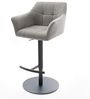 Barstuhl Yulo-Flex Strukturstoff Soft Grau Drehfuß höhenverstellbar Metall Schwarz Bild 2
