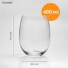 KONZEPT Gläser-Set 400 ml, Besonders stabil, ideal für Wasser, Saft, Limo, Gin, 6-tlg, Leicht, Strapazierfähig, Transparent Bild 3