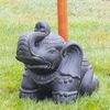 Oriental Galerie Sonnenschirm Schirmständer in Elefantenform Grau für unsere Bali Schirme Bild 2