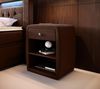 Designer Nachttisch Lilly mit USB Anschluss (Samt) Braun Bild 2