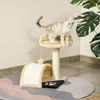 PawHut Kratzbaum Katzenbaum mit Spielbällen Katzenkratzbaum, Sisalseil-Kratzstangen, Beige, 35.5 x 37 x 46 cm Bild 2