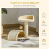 PawHut Kratzbaum Katzenbaum mit Spielbällen Katzenkratzbaum, Sisalseil-Kratzstangen, Beige, 35.5 x 37 x 46 cm Bild 3