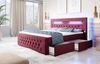 Boxspringbett Sunshine mit indirekter Beleuchtung, USB und Stauraum 140x200 Rot H3 Bild 5