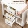 HOMCOM Sideboard mit 3 Schubladen, 2 Glastüren, verstellbaren Regalen (Modern Schubladenschrank, 1 St, Kommode), mit Soft-Close-Scharnieren, für Wohnzimmer Esszimmer Flur, Weiß Bild 4