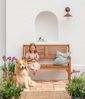 Dehner Klappbank Douglas, 2-Sitzer, ca. 119 x 62 x 90 cm, aus FSC® - zertifiziertem Akazienholz, natur Bild 2