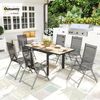 Outsunny Gartentisch für 6 Personen (wetterfest Buffettisch, 1-St, ausziehbarer Balkontisch), 80,160 x 80 cm, für Garten, Terrasse Balkon Naturholz Bild 2