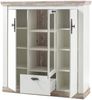 Highboard FERNA-61 im Landhaus Stil Pinie weiß Nb. und Oslo Pinie dunkel inkl. LED B/H/T ca. 140 x 146 x 44 cm Bild 4