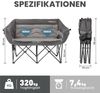 HOMECALL Campingstuhl Camping sofa Faltbar Karpfenstuhl Camping Couch Doppelter (1 St), Camping-Sitzbank Für 2 Personen, big 320 kg Bild 3