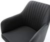 Drehstuhl Greg-Flex Echt-Leder Schwarz Kreuzgestell breit Edelstahl 360° drehbar Wippfunktion Taschenfederkern Bild 5