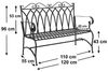 DanDiBo Gartenbank Metall 2 Sitzer Wetterfest Sitzbank Garten Bank Antik 18940 Dunkelbraun Metallbank 120 cm Eisenbank Bild 3