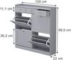 Schuhkipper Vitto Grau 100 x 99.5 cm mit 3 Schubladen & 4 Klappfächern Vicco Bild 2