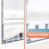 Doppelrollo ohne Bohren, Doppelrollo für Fenster mit Muster, Bailena, Lichtschutz, ohne Bohren, freihängend, Klemmfix, Duo Rollos mit Perlen, glitzernd, Ranken Blumen Motiv Bild 3