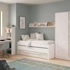 Habitdesign, Kinder- und Jugendbett mit 2 Liegeflächen, Schublade und Regal, platzsparendes Funktionsbett in Artik Weiß und Velho, Maße: 96 x 65 x 199 cm (B x H x T), Modell Elliot (ohne Lattenrost) Bild 2