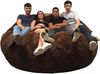 Riesiger Sitzsack, 200 cm Durchmesser, Pelz XXL mit zerkleinertem Schaumstoff, Sofa, Doppelbezug, maschinenwaschbar, Birne, Kissen, Sofa (Schokolade) Bild 3
