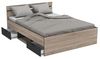 Bett >Michigan< in Sonoma Eiche/schwarz aus Holzwerkstoff - 145x74x195cm (BxHxT) Bild 4