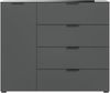 furnling Kommode Raya (1 St), 1 Tür, 4 Schubladen, mit Glasabsetzung, Soft-Close-Funktion Bild 4