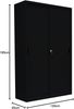 XXL Schiebetürenschrank Schiebetüren Büro Aktenschrank Sideboard aus Stahl Schwarz 1950 x 1200 x 450 mm (Höhe x Breite x Tiefe) 550169 Bild 2