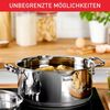 Tefal Topf-Set Duetto+ G719S7, Edelstahl 18/10 (Set, 7-tlg, Kochtopf mit Glasdeckel 16/20/24 cm, Stielkasserolle 16 cm), hochwertiger Edelstahl, hochglanzpoliert, Glasdeckel mit Siebfunktion Bild 5