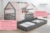 Ticaa Hausbett Kim mit Rausfallschutz und Schubkasten aus Kiefer, Kinderbett 120x200, inkl. Tüll-Set, mit Rollrost Bild 4