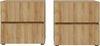 Forte LENYBELARDO Nachttisch 2er-Set 50, Nachttisch mit 4 Schubladen, Nachtschrank modern, Holzwerkstoff, Riviera Eiche Holzdekor, 50 cm breit x 48,8 cm hoch x 41,1 cm tief Bild 3