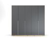 Kleiderschrank Drehtürenschrank Dark&Wood | 5-türig | grau metallic / Eiche Artisan | 226x210 Bild 4