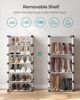 Songmics 'LPC10W' Schuhregal aus Kunststoff, rechteckiges Regalsystem mit 10 Fächern, DIY Steckregal, Aufbewahrungsregal, Kleiderschrank, Schuh-Organizer, Metalldraht, Weiß, 173 x 43 x 31 cm Bild 3