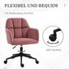 Vinsetto Bürostuhl mit Rollen, Ergonomischer Drehstuhl mit Samt-Optik (Schreibtischstuhl, 1 St), für Büro, Wohnzimmer, Rosa Bild 5