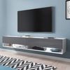 Selsey Wander – TV-Lowboard/TV-Schrank in Weiß Matt/Grau Hochglanz hängend/stehend mit LED 100cm Bild 2