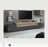 Dmora - TV-Schrank Nico, niedriges Wohnzimmer-Sideboard, Fernsehständer-Basis, 100% Made in Italy, 240 x 45 x 52 cm, Anthrazit und Ahorn, Bild 5
