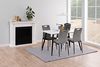 AC Design Furniture Drew Esszimmerstühle 4er Set, H: 91,5 x B: 43,5 x T: 53,5 cm, Dunkelgrau/Schwarz, Samt/Metall, 4 Stk. Bild 2