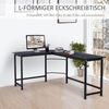 Vinsetto Eckschreibtisch höhenverstellbarer Schreibtisch (PC-Tisch, 1-St, Computertisch), Metall Schwarz 168 x 120 x 75 cm Bild 4