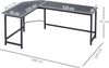 Vinsetto Eckschreibtisch höhenverstellbarer Schreibtisch (PC-Tisch, 1-St, Computertisch), Metall Schwarz 168 x 120 x 75 cm Bild 3