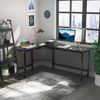 Vinsetto Eckschreibtisch höhenverstellbarer Schreibtisch (PC-Tisch, 1-St, Computertisch), Metall Schwarz 168 x 120 x 75 cm Bild 2