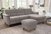 CAVADORE Ecksofa Palera / Federkern-Sofa in L-Form im Landhausstil / 244 x 89 x 163 / Chenille-Bezug, Hellgrau Bild 2