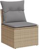 vidaXL 9-tlg. Garten-Sofagarnitur mit Kissen Beige Poly Rattan 3251706 Bild 4