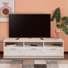 Baroni Home TV-Schrank, Holzwerkstoff, Weiß, 3 Ripiani 3 Cassetti Bild 2