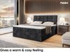 MEBLINI Boxspringbett DRAGO 160x200 cm mit Bettkasten - H4/Schwarz Samt Polsterbett - Doppelbett mit Topper & Taschenfederkern-Matratze Bild 3