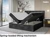 MEBLINI Boxspringbett DRAGO 160x200 cm mit Bettkasten - H4/Schwarz Samt Polsterbett - Doppelbett mit Topper & Taschenfederkern-Matratze Bild 4