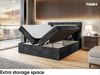 MEBLINI Boxspringbett DRAGO 160x200 cm mit Bettkasten - H4/Schwarz Samt Polsterbett - Doppelbett mit Topper & Taschenfederkern-Matratze Bild 5