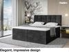 MEBLINI Boxspringbett DRAGO 160x200 cm mit Bettkasten - H4/Schwarz Samt Polsterbett - Doppelbett mit Topper & Taschenfederkern-Matratze Bild 2