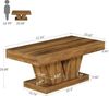 LITTLE TREE Rechteckiger Couchtisch, Rustikales Braun, 120 x 60 x 51 cm, Mid-Century Holz mit Skulpturalem Fuß, Landhausstil Wohnzimmermöbel Bild 2