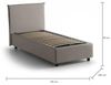 Talamo Italia - Chelsea-Einzelbett, Bettkasten mit Stoffbezug, 100 % Made in Italy, Öffnung vorne, geeignet für Matratze 90x190 cm, Taupe Bild 2