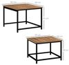 HOMCOM Couchtisch Sofatisch im Industriedesign mit Holzoptik (Beistelltisch, 2-St, Kaffeetisch), für Schlafzimmer, Stahl, Natur Bild 3
