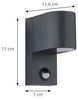Lindby Außen-Wandleuchte Gelso, Metall, Schwarz IP44mit Bewegungsmelder, 1 x 10 W LED Bild 4