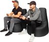 Patchhome Gamer Kissen Lounge Kissen Sitzsack Sessel Sitzkissen In & Outdoor geeignet fertig befüllt | Schwarz - Ø 75cm x Höhe 80cm - in 2 Größen und 25 Farben Bild 5