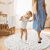 Teppich Rund - Hochflor - Boho - Pastell Creme - 120x120cm - Einfarbig - Modern Geo Muster- Skandinavisch Flauschig Weich - Wohnteppich Schlafzimmer Dekoration Bild 4