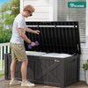 YITAHOME Große Aufbewahrungsbank 450 Liter mit X-Front, Wetterfeste Outdoor-Sitzbank, Resin Gartenbox für Terrassenkissen, Poolzubehör, Gartengeräte - Abschließbar,Schwarz Bild 4