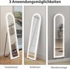 HOMCOM Standspiegel mit LED-Lichtern, 150 x 40 cm, bogenförmig, dimmbar, 3 Lichtfarben (Stehspiegel, 1-St, Wandspiegel), für Wohnzimmer, Schlafzimmer, Weiß Bild 5