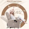 HOMCOM Massagesessel elektrisch Relaxsessel mit Massagefunktion (Ruhesessel, 1-St, Fernsehsessel), mit Fernbedienung, Drehbarem Tisch, Mikrofaser, Beige Bild 5